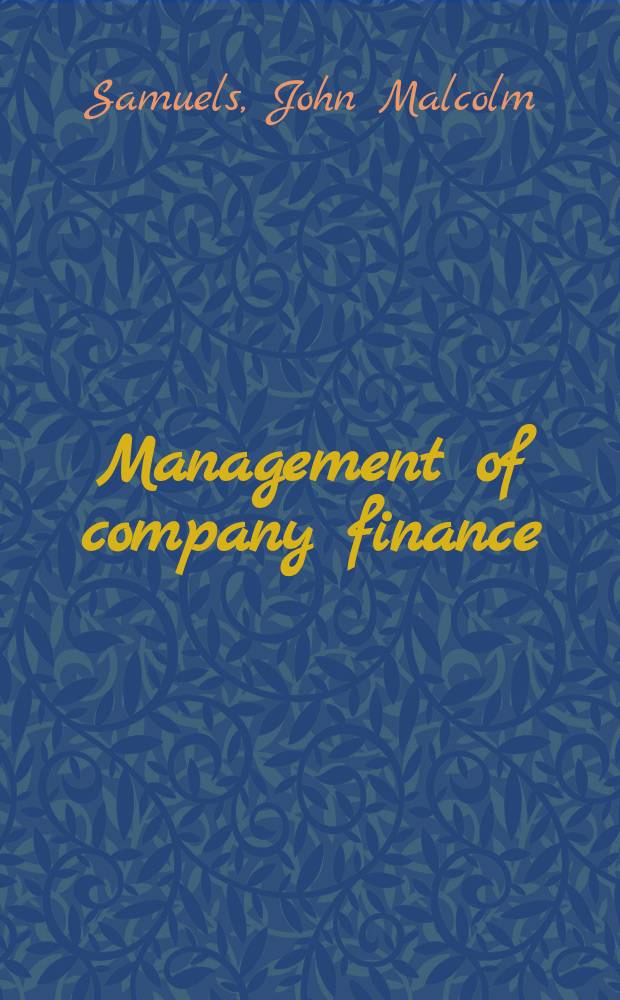 Management of company finance