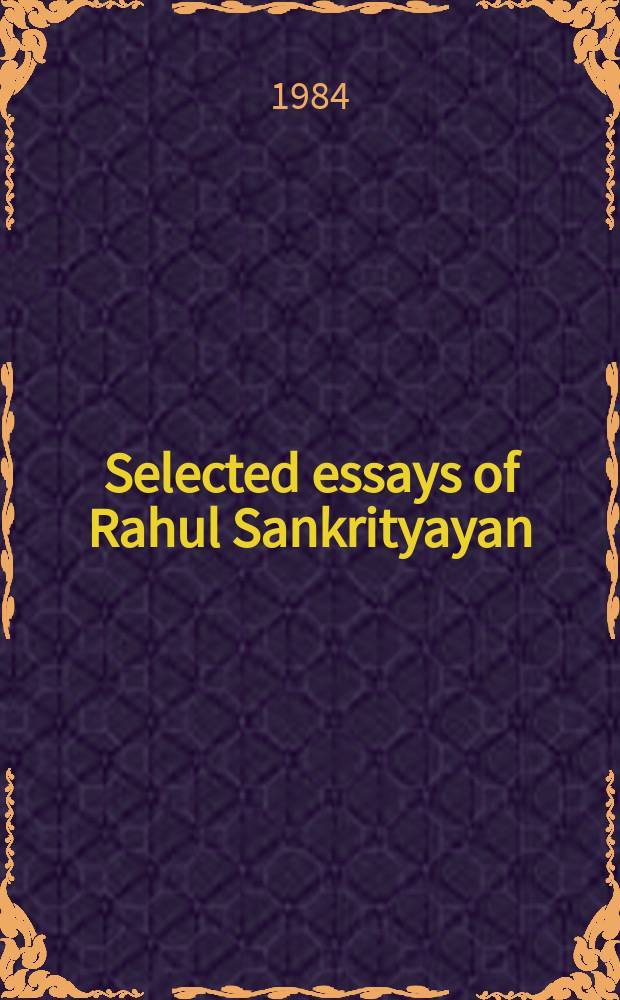 Selected essays of Rahul Sankrityayan