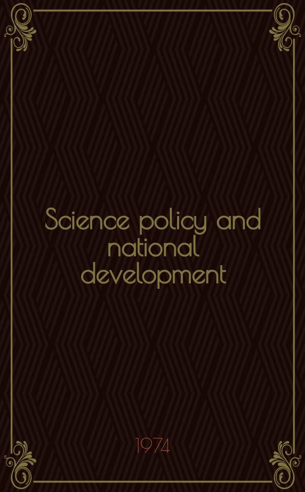 Science policy and national development