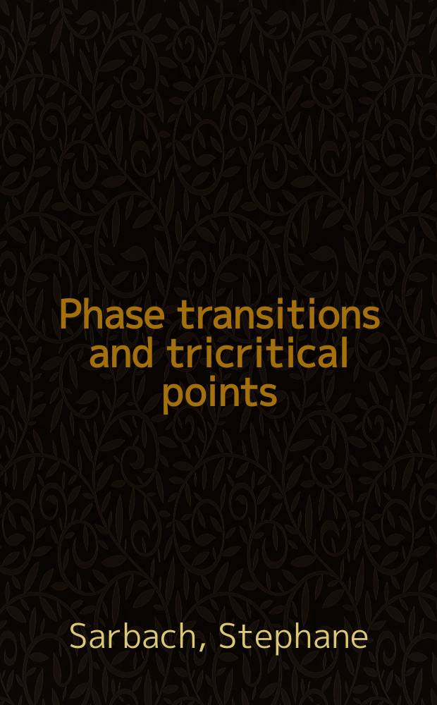Phase transitions and tricritical points: an exactly soluble model for magnetic or distortive systems : A diss. submitted to the Swiss federal inst. of technology Zurich ..