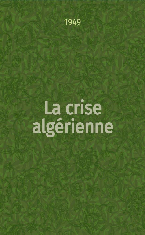 La crise algérienne
