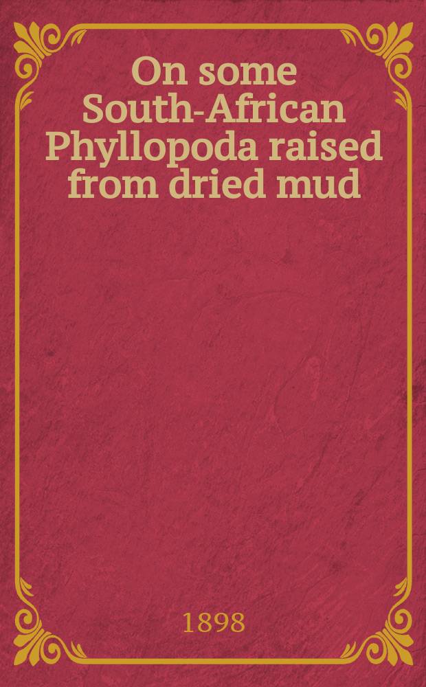 On some South-African Phyllopoda raised from dried mud
