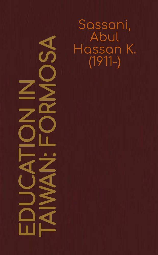 Education in Taiwan : Formosa