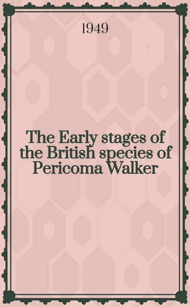 The Early stages of the British species of Pericoma Walker (Diptera: Psychodidae)