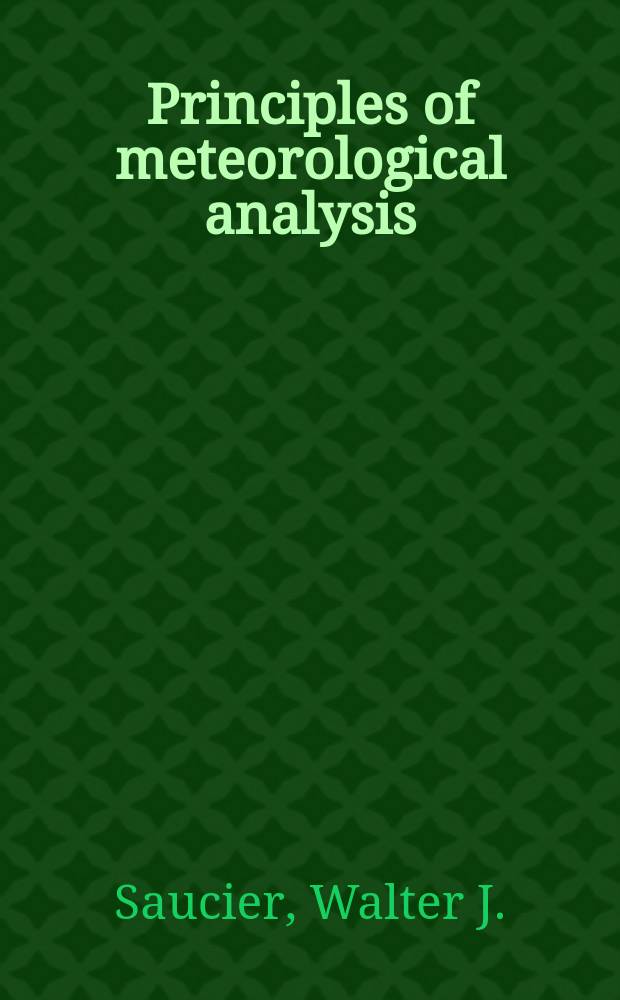 Principles of meteorological analysis