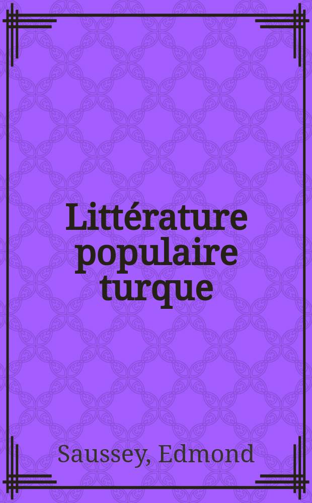 Littérature populaire turque