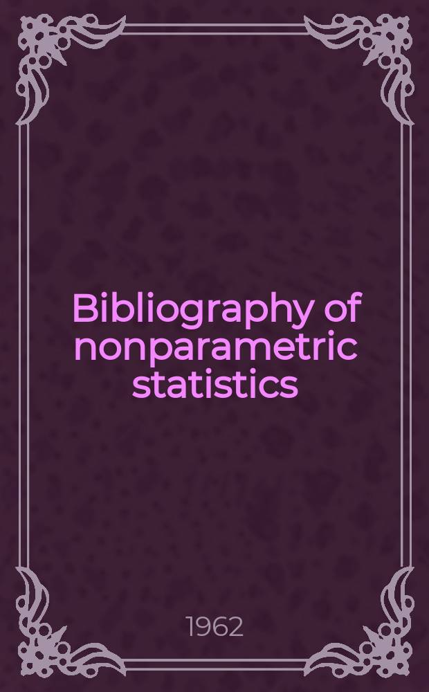 Bibliography of nonparametric statistics