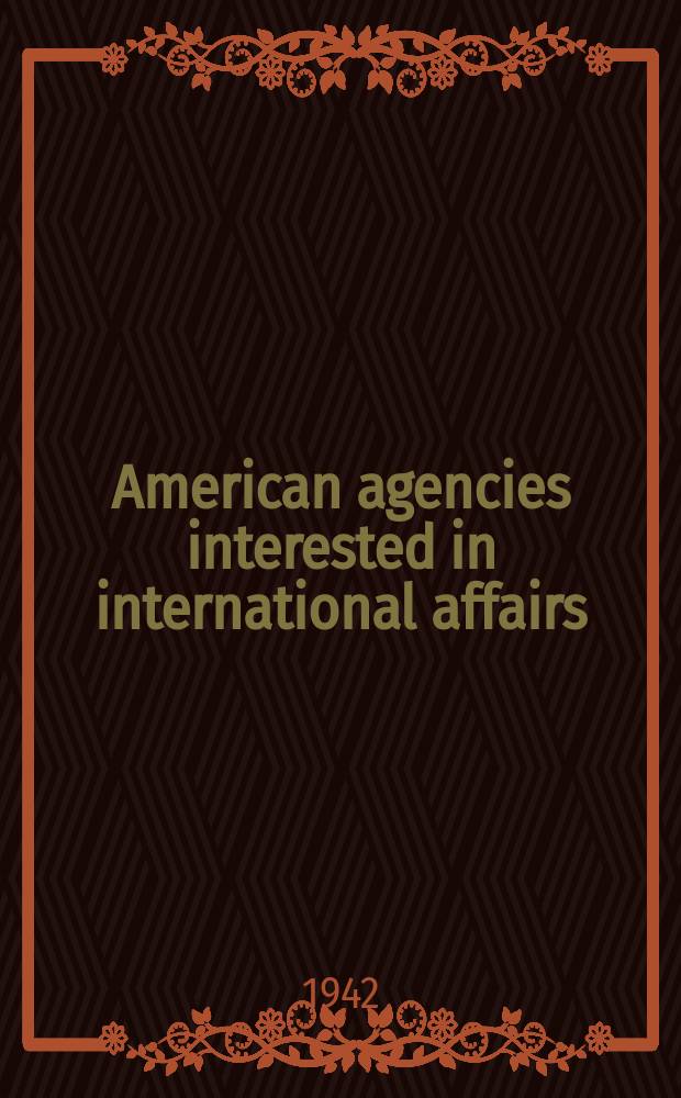 American agencies interested in international affairs