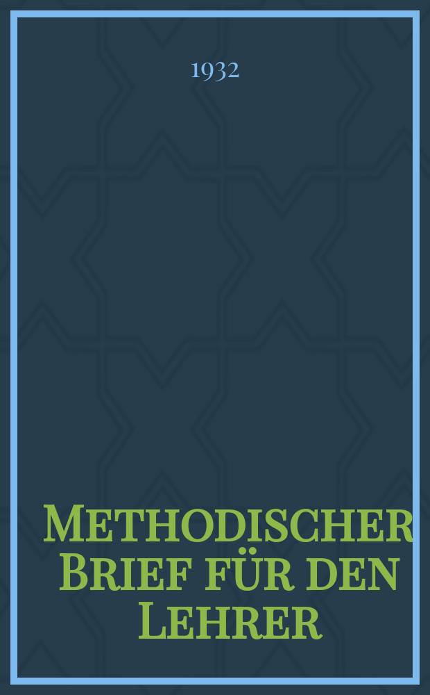 ... Methodischer Brief f&uuml;r den Lehrer : Zur Fibel f&uuml;r die I. Gr. der polyt. Schulen