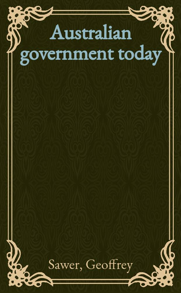 Australian government today