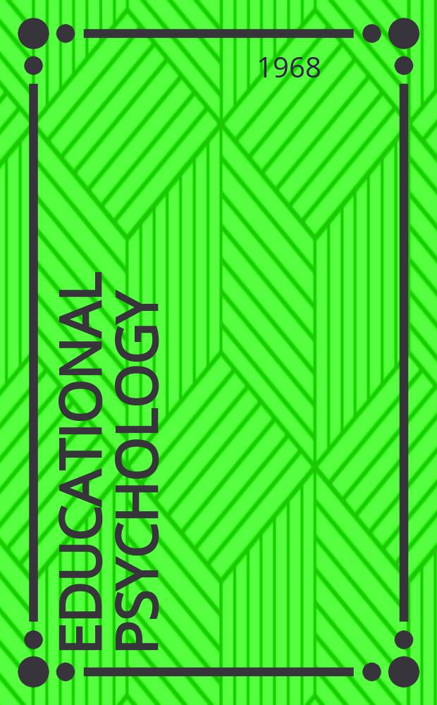 Educational psychology : Psychological foundations of education