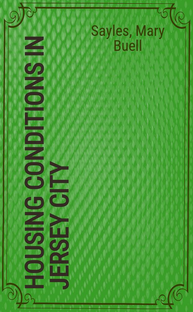 Housing conditions in Jersey City