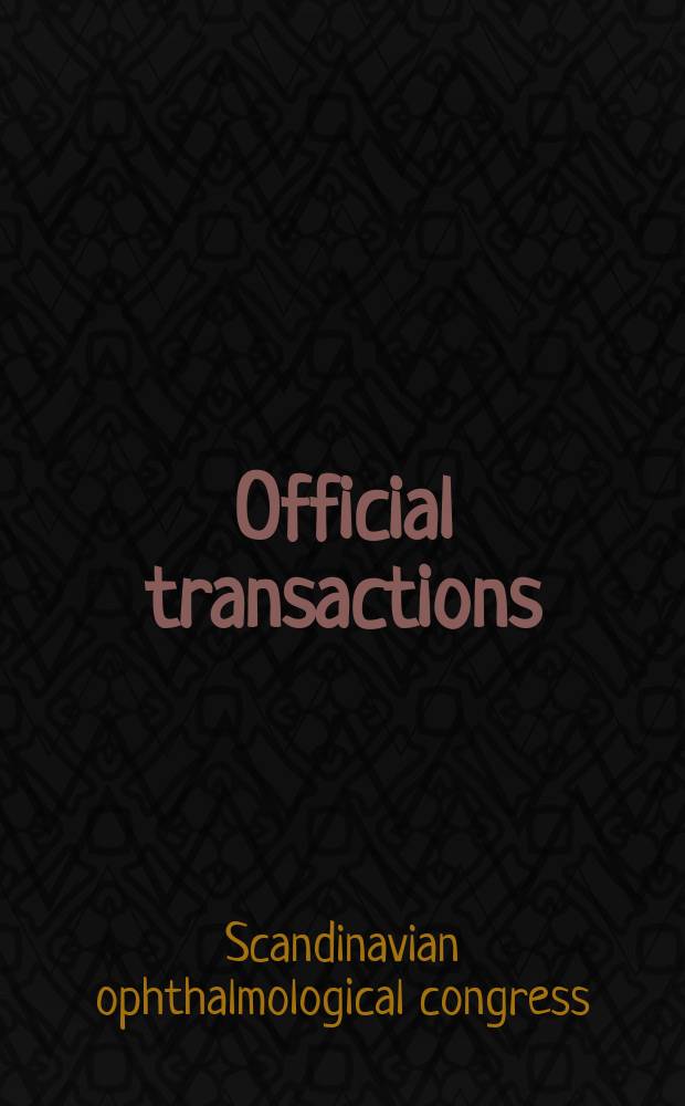 [Official transactions