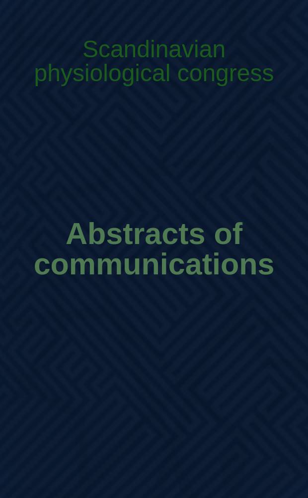 Abstracts of communications
