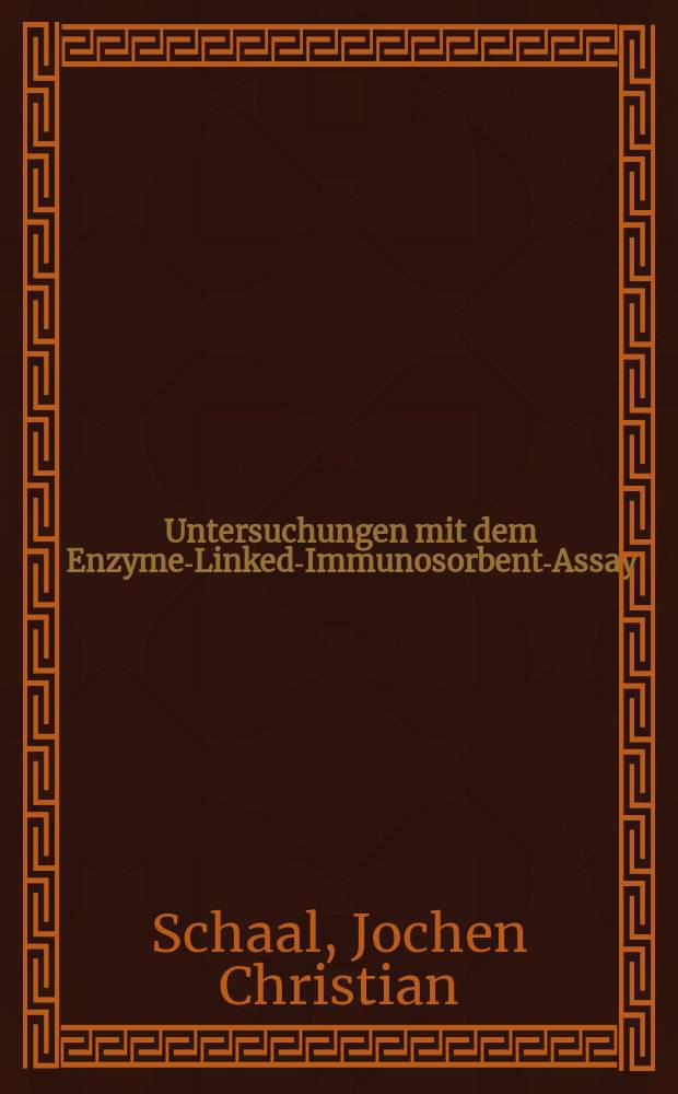 Untersuchungen mit dem Enzyme-Linked-Immunosorbent-Assay (ELISA) zum Nachweis von Q-Fieber-Infektionen bei Forstberufen in Süddeutschland : Inaug.-Diss