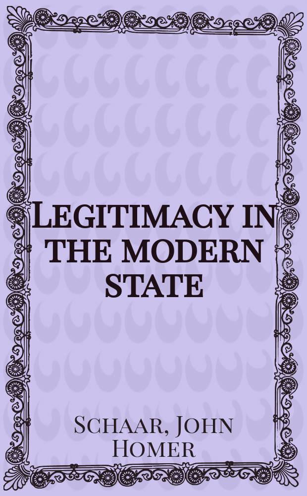 Legitimacy in the modern state