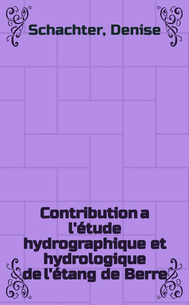 Contribution a l'&eacute;tude hydrographique et hydrologique de l'&eacute;tang de Berre (Bouches-du-Rh&ocirc;ne)