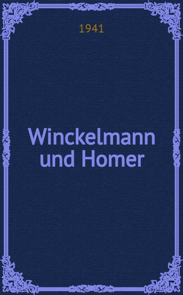 Winckelmann und Homer