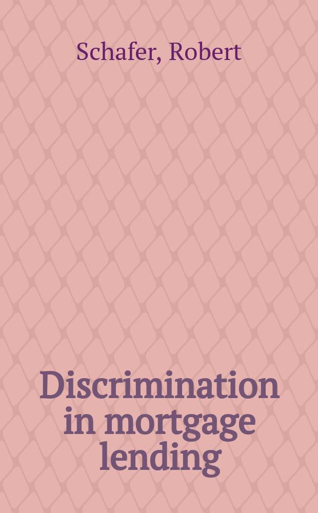 Discrimination in mortgage lending