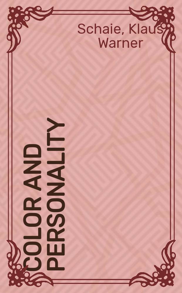 Color and personality : A man. for the color pyramid test Farbpyramiden-test