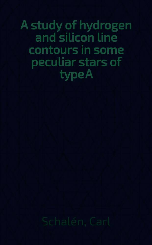 A study of hydrogen and silicon line contours in some peculiar stars of type A