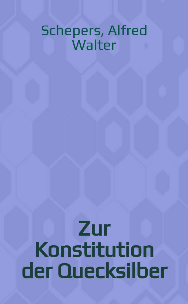 Zur Konstitution der Quecksilber(II)-aethylendiamintetraacetat-Dehydrierungsprodukte 1-geminal substituierter 1, 2, 3, 4-Tetrahydroisochinoline : Von der Naturwissenschaftlich-philos. Fakultät der Techn. Hochschule ... zu Braunschweig ... genehmigte Diss