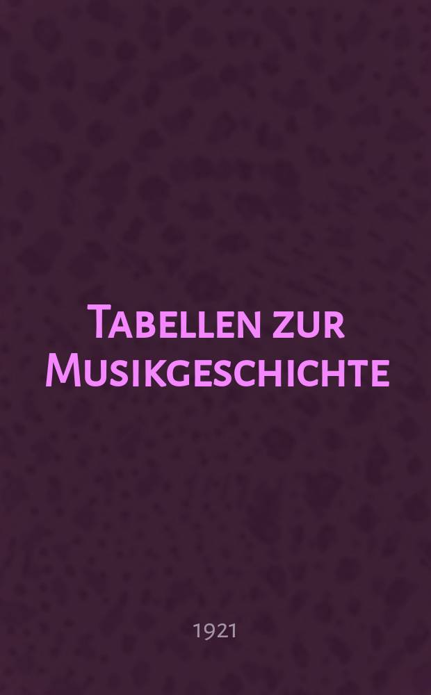 Tabellen zur Musikgeschichte : Ein hilfsbuch beim Studium der Musikgeschichte