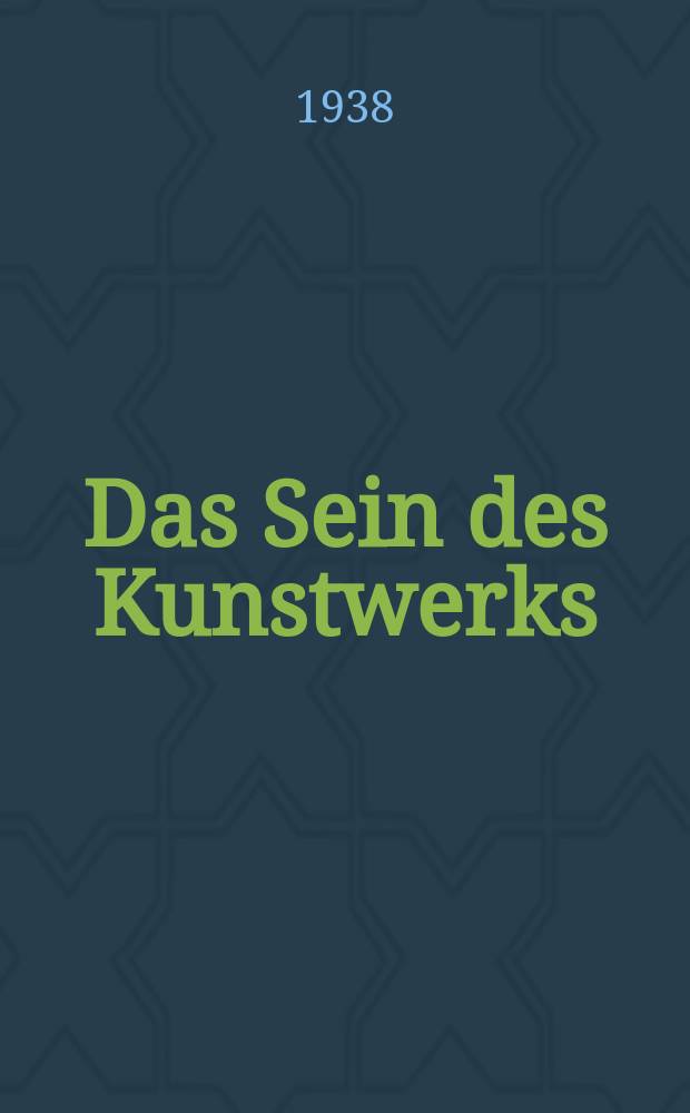 Das Sein des Kunstwerks