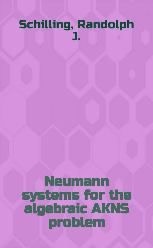 Neumann systems for the algebraic AKNS problem