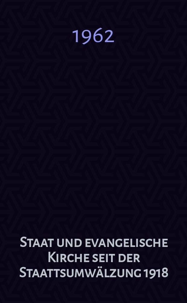 Staat und evangelische Kirche seit der Staattsumwälzung 1918 : Dargestellt am staatlich-kirchlichen Vertragsrecht : Inaug.-Diss. ... der Univ. Köln