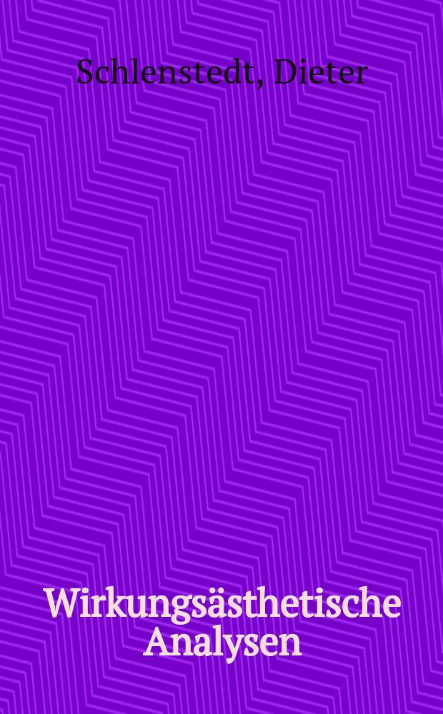 Wirkungsästhetische Analysen : Poetologie u. Prosa in der neueren DDR-Lit