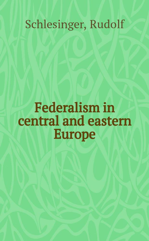 Federalism in central and eastern Europe