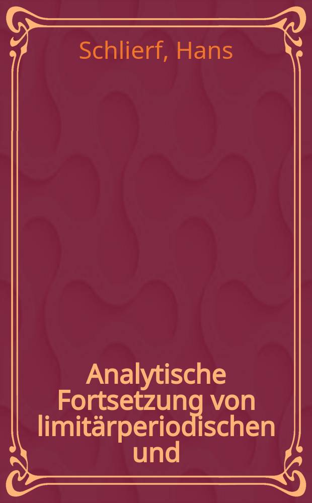 Analytische Fortsetzung von limit&auml;rperiodischen und (2;1)- Limit&auml;rperiodischen 6-Kettenbr&uuml;chen sowie Integraldarstellungen f&uuml;r spezielle &-Kettenbr&uuml;che : Diss