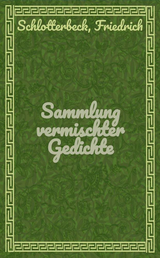 Sammlung vermischter Gedichte