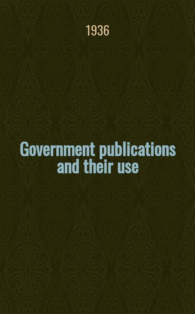 Government publications and their use