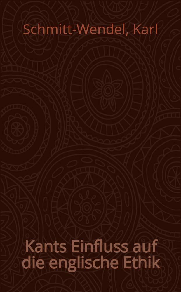 Kants Einfluss auf die englische Ethik