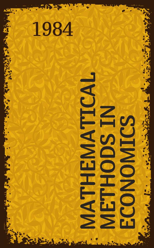 Mathematical methods in economics