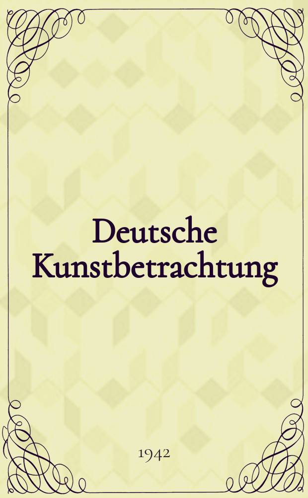 Deutsche Kunstbetrachtung