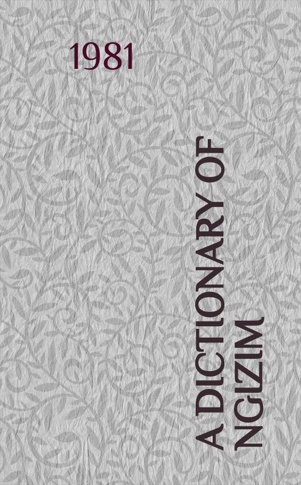 A dictionary of Ngizim