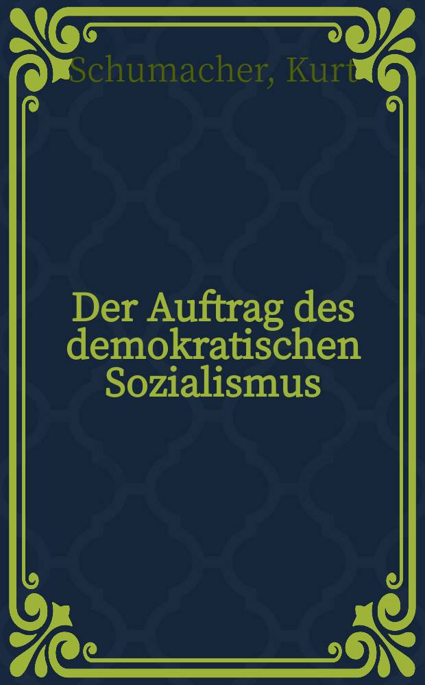 Der Auftrag des demokratischen Sozialismus