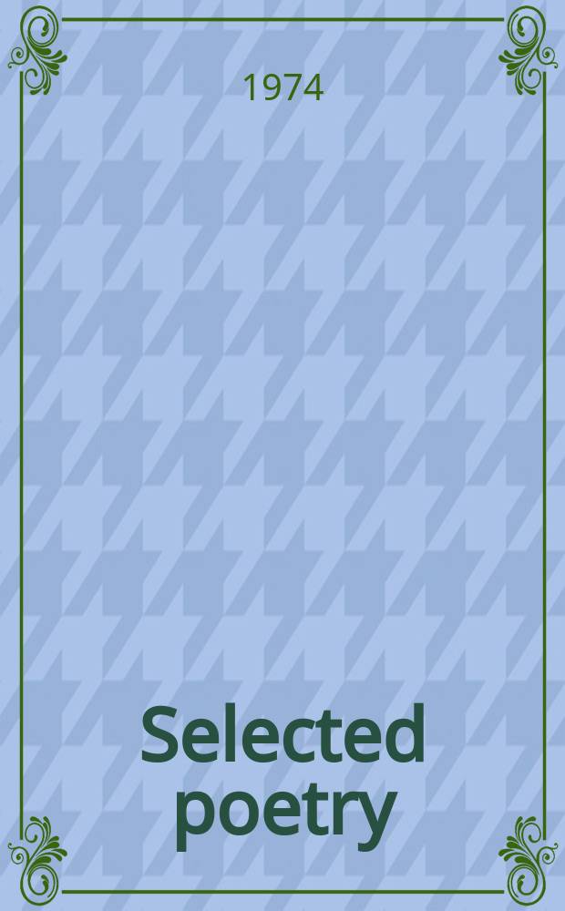 Selected poetry