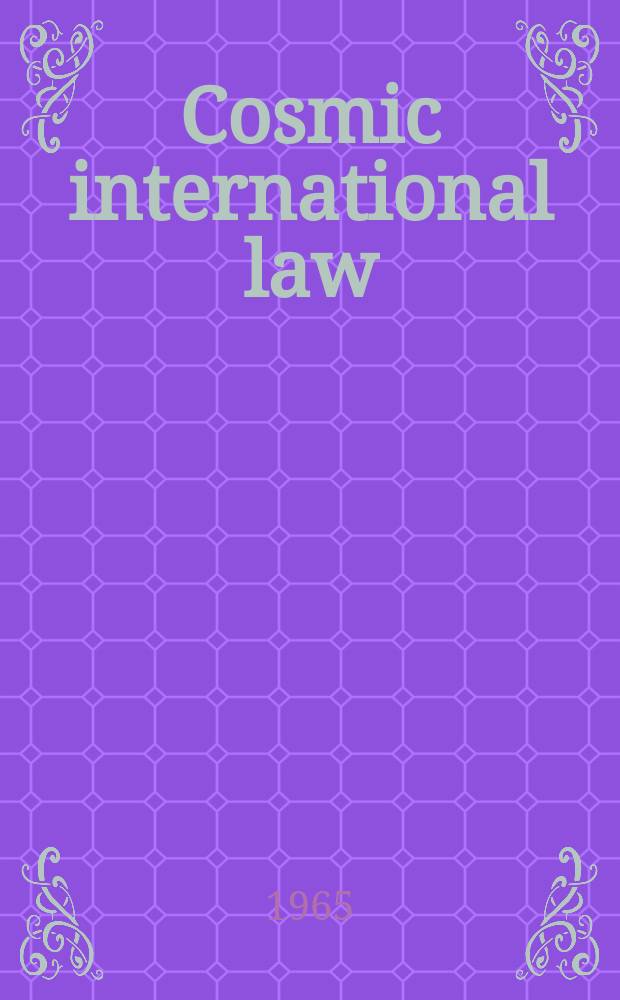 Cosmic international law