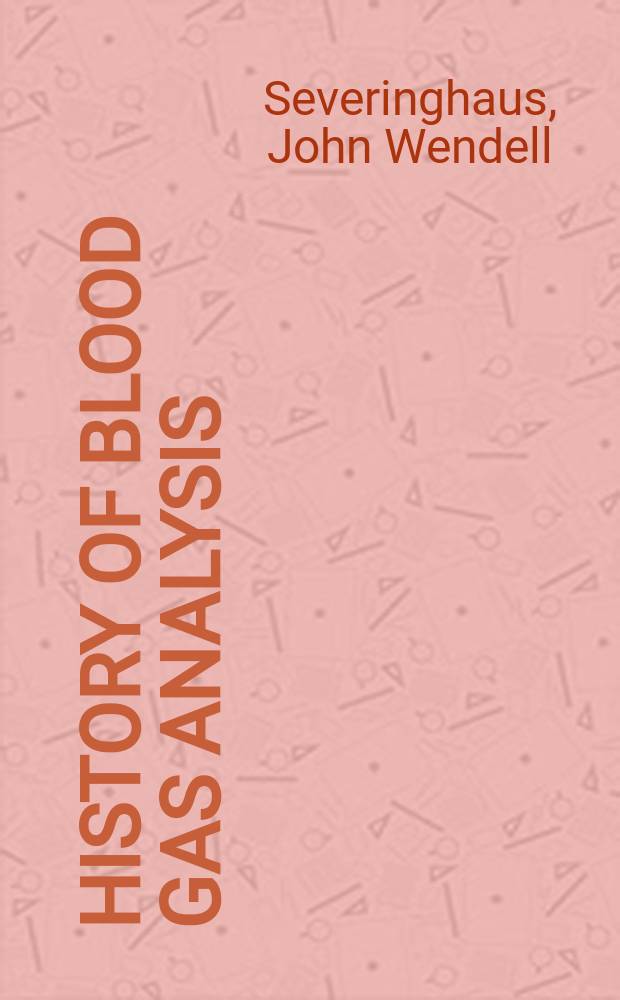 History of blood gas analysis