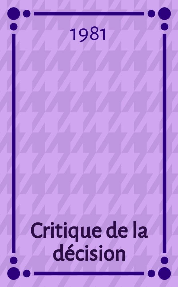 Critique de la décision