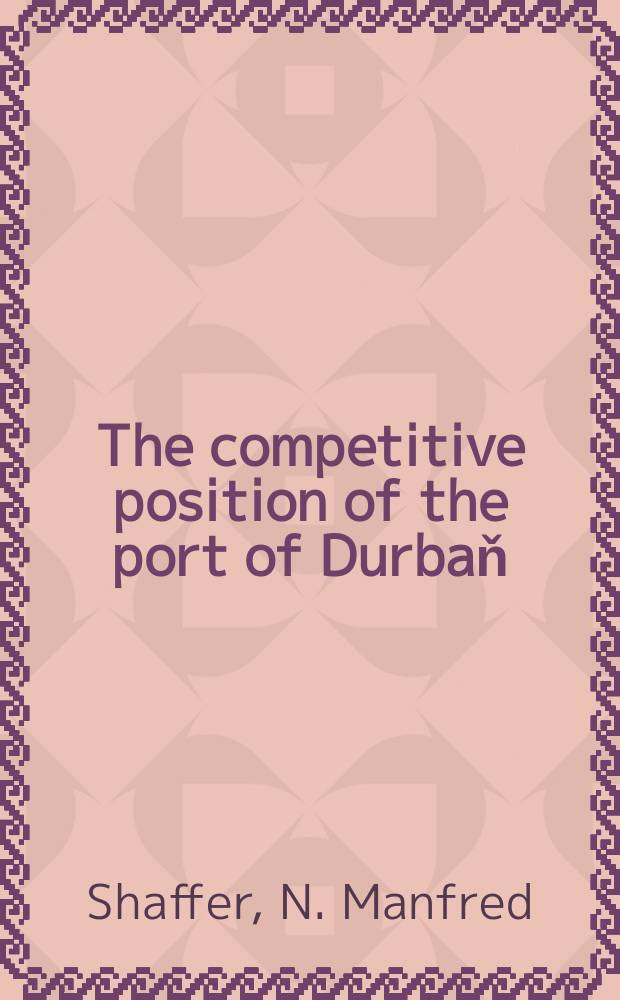 The competitive position of the port of Durbaň