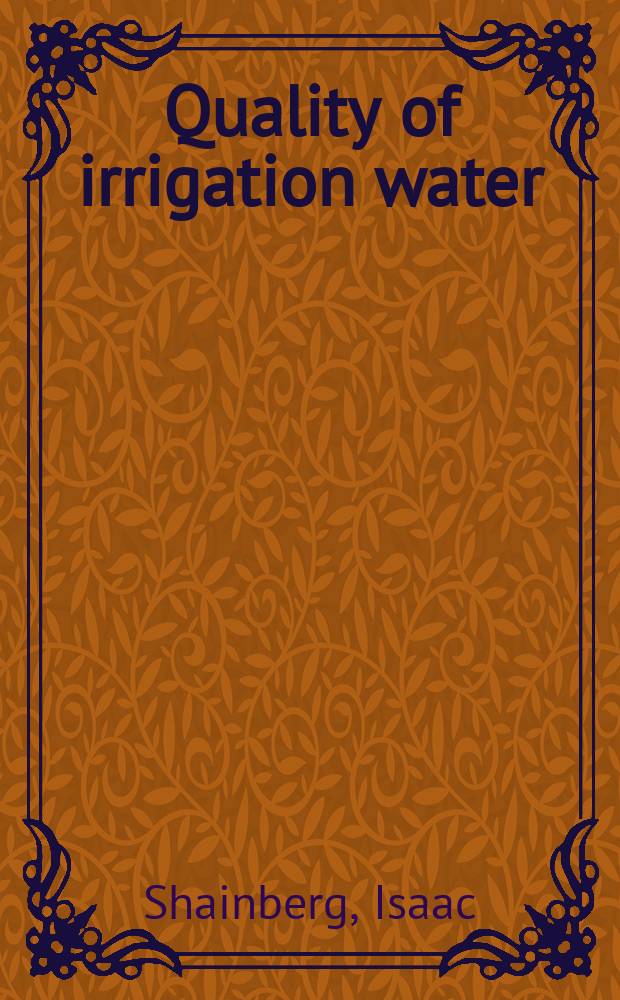 Quality of irrigation water