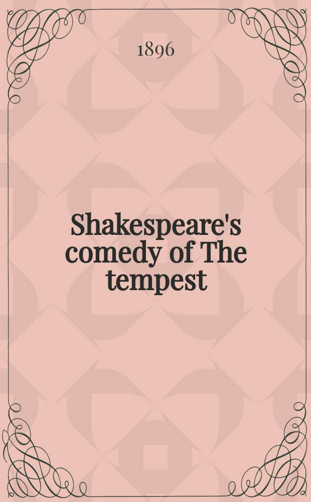 Shakespeare's comedy of The tempest