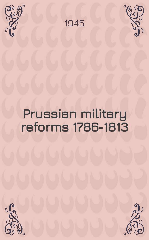 Prussian military reforms 1786-1813