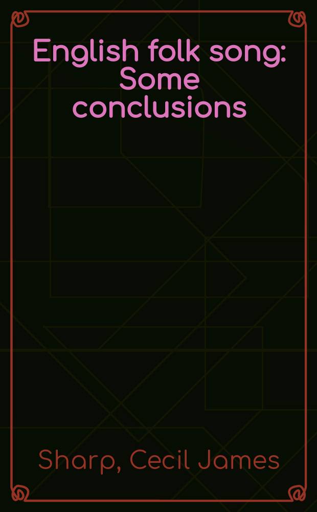 English folk song : Some conclusions
