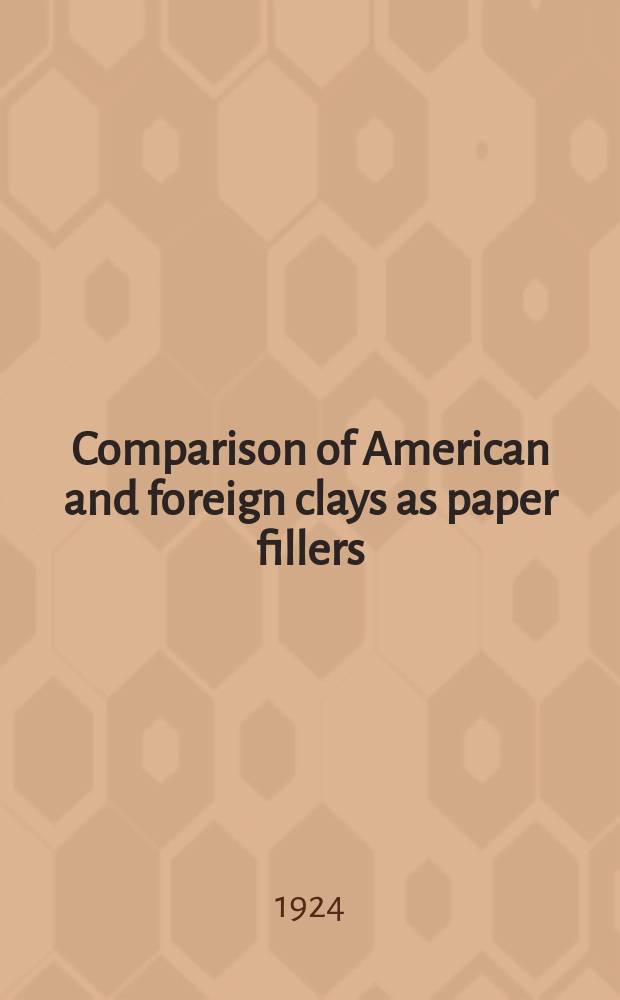 Comparison of American and foreign clays as paper fillers